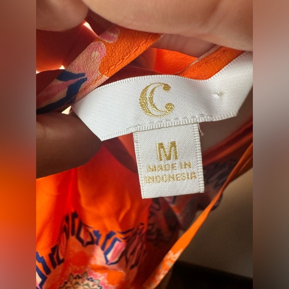 Bright orange halter top fun boho summer dress woman size medium - Picture 9 of 17